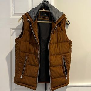 Men’s Zara brown suede vest size medium